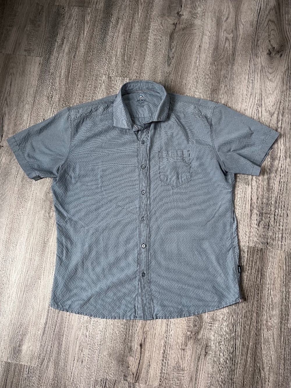 Kuhl Riveara Shirt Mens XL Stripe Button Up Short Sleeve tapered fit